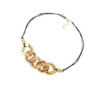 Chunky Necklace Long Link Leather Cord Chain Jewelry for Stylish Outfits Sized to Showcase Your Personality and Glamour