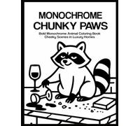 Chunky Paws: Bold Monochrome Animal Coloring Book Cheeky Scenes in Luxury Homes, Stress Relief & Mindful Art, One Pen Coloring Book for Adults