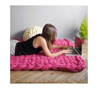 Chunky Yarn,Lana Gruesa Para Tejer A Mano Hilo grueso de bricolaje Hilado hilados hilo súper para hilado mano Manta punto tejer(Rose red 250g)