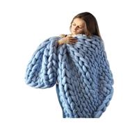 Chunky Yarn,Lana Gruesa Para Tejer A Mano Hilo grueso de bricolaje Hilado hilados hilo súper para hilado mano Manta punto tejer(Sky blue 500g)