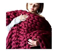 Chunky Yarn,Lana Gruesa Para Tejer A Mano Hilo grueso de bricolaje Hilado hilados hilo súper para hilado mano Manta punto tejer(Wine red 250g)
