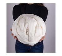Chunky Yarn,Lana Gruesa Para Tejer A Mano Hilo grueso de bricolaje Hilado hilados hilo súper para hilado mano Manta punto tejer(White 250g)