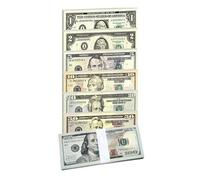 CHUNLINLAODA 140 Piezas Billetes Dollars Juguete Billetes Falsos, Dinero de Juguete, Billetes Dolar Falsos para Accesorios de Cine, Prop Money para educación, Juegos, atrezzo cinematográfico (marrón)