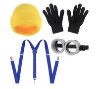 CHUNLINLAODA 4 PCS disfraz amarillo para cosplay amarillocosplay para adultos y niños disfraces de Halloween Carnaval de disfra para fiesta de cospla para Halloween Carnaval (Azul oscuro)