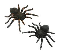 CHUNLINLAODA Araña Halloween 2 Piezas Juguete de Araña Realista Arañas Negras Halloween para Casa Embrujada Halloween Decoraciones de Fiesta Temáticas de Terror (Negro 1)