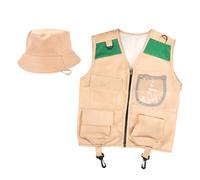 CHUNLINLAODA Kit de Exploración para Niños Disfraz Explorador Niño con Chaleco y Sombrero Aire Libre Aventura Juguetes Juego de Explorador Regalo para Niños de 3 a 10 (A)