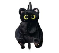 CHUNLINLAODA Mochila de peluche de gato negro, Mochila de Peluche, Mochila escolar de felpa en forma de gato, Mochila para niños, Regalo Gato Negro, Regalos cumpleaños para niños (negro)