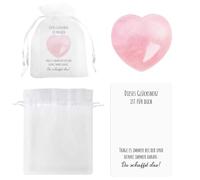 CHUNLINLAODA Regalo Amuleto de la Suerte - Corazón de Cristal de Bolsillo con Tarjeta Du schaffst das Regalo Alentador para Amigos, Familiares o Colegas en Ocasiones Especiale(rosa)
