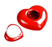 CHUNLINLAODA Urnas para Cenizas pequeñas Mini urnas de cerámica, Mini urna Conmemorativa de corazón, urnas funerarias para Cenizas de Recuerdo (rojo)