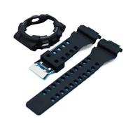 ChunLK Correa de reloj de goma con correa de silicona con caja de reloj correa de reloj de goma for serie de reloj GA-110 GA100 GD-120(Black Grey-S)