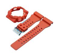 ChunLK Correa de reloj de goma con correa de silicona con caja de reloj correa de reloj de goma for serie de reloj GA-110 GA100 GD-120(Orange Grey-S)