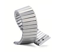 ChunLK Correa elástica de acero inoxidable, pulsera de expansión de Metal de 16mm, 18mm, 20mm y 22mm for banda de reloj inteligente(Silver,22mm)