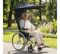 Chunm Toldo eléctrico para silla de ruedas, ajustable, de gasa, transpirable, impermeable, resistente a los rayos UV, accesorio de toldo para silla de ruedas