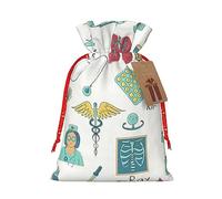 CHUNMINW Abstraction Biology Chemistry4 - Bolsa de regalo de cumpleaños con cordón, bolsa de lona para fiestas y Navidad, 1 unidad, tamaño mediano