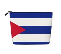 CHUNMINW Bolsa de cosméticos con estampado de bandera cubana para mujer, bolsa de maquillaje con cremallera, bolsa de aseo de viaje, organizador impermeable, Negro -, Talla única