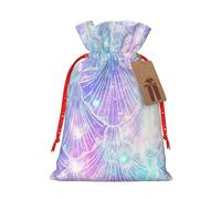 CHUNMINW Bolsa de regalo de cumpleaños con estampado de escamas de sirena, bolsa de regalo portátil con cordón para fiesta de Navidad, 1 pieza pequeña