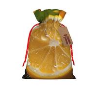 CHUNMINW Bolsa de regalo de cumpleaños con estampado de limón fresco, bolsa de regalo portátil con cordón para fiesta de Navidad, 1 pieza pequeña