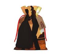 CHUNMINW Bolsa de regalo de cumpleaños con estampado de rock de amor, bolsa portátil de lona con cordón para fiesta de Navidad, 1 pieza mediana