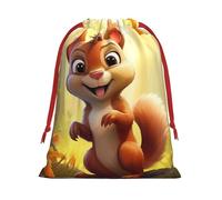 CHUNMINW Bolsa de regalo de terciopelo suave con estampado de ardilla de dibujos animados, bolsa de regalo personalizada para boda, cumpleaños