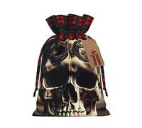 CHUNMINW Bolsa de regalo personalizada con cordón para mujer, diseño de calavera, rollo de roca, esqueleto, para mujer, fiesta de Navidad, boda, San Valentín, 1 pieza