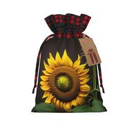 CHUNMINW Bolsa de regalo personalizada con cordón para mujer, diseño de girasoles en las malas hierbas, para Navidad, fiesta, boda, San Valentín, 1 pieza