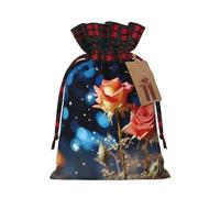 CHUNMINW Bolsa de regalo personalizada con cordón para mujer, diseño de rosa roja bajo la luna, para Navidad, fiesta, boda, San Valentín, 1 pieza