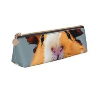 CHUNMINW Cut Guinea Pig Print Minimalista Triangular Estuche de Cuero Organizador de Cosméticos con Impresión Completa para Viajes Trabajo, Blanco, One Size, Elegante