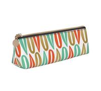 CHUNMINW Estuche de piel moderno de mediados de siglo con estampado minimalista triangular, organizador de cosméticos con impresión completa, para viajes y negocios, blanco, tamaño único, diseño