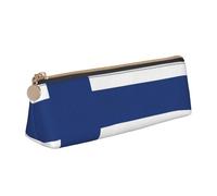 CHUNMINW Estuche de piel triangular minimalista con estampado de bandera finlandesa, organizador de cosméticos con impresión completa para viajes y trabajo