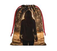 CHUNMINW Follow Your Dreams - Bolsa de regalo de terciopelo suave con cordón, bolsa de regalo grande para Navidad, boda, cumpleaños