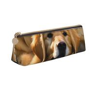 CHUNMINW Golden Retrievers - Estuche de piel triangular minimalista con impresión completa para viajes y trabajo
