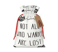 CHUNMINW Not All Who Wander Are Lost - Bolsa de regalo de cumpleaños portátil con cordón, bolsa de lona con cordón para fiesta de Navidad, 1 pieza mediana