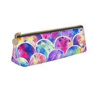 CHUNMINW Precioso estuche de piel triangular minimalista con estampado de sirena arcoíris, organizador de cosméticos con impresión completa para viajes y trabajo, Blanco, One Size, Elegante