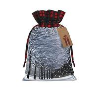 CHUNMINW Snow Falling in The Park - Bolsa de regalo personalizada con cordón para mujer, fiesta de Navidad, boda, San Valentín, 1 pieza