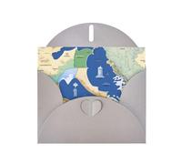 CHUNMINW Tarjeta de felicitación con diseño de mapa de Grecia con sobre, 12,7 x 17,8 cm (1 tarjeta)