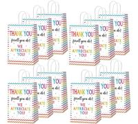 CHUNNIN 12 bolsas de regalo de papel con texto en inglés «We Appreciate You», «Thank You for All You Do», «Be Thankful to Teacher Doctor Staff», decoración para regalos de fiesta de agradecimiento,