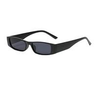 CHUNNUAN 1 gafas de sol rectangulares pequeñas, unisex, retro, cuadradas, con marco estrecho, modernas, vintage, para calle, color negro mate