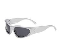 CHUNNUAN Gafas de sol estéticas Y2K de los años 2000 para hombre, para ciclismo, deportes, gafas de sol para mujer, gafas vintage a la moda, punk, gafas F2-polarizadas, gris