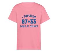 CHUNOTU 100 Days of School - Camiseta de verano para mujer, manga corta de gran tamaño, rosa, 3XL