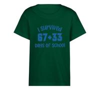CHUNOTU 100 Days of School - Camiseta de verano para mujer, manga corta de gran tamaño, Verde tirando a negro, 3XL