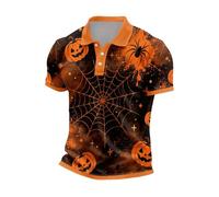CHUNOTU - Polo de manga corta para hombre, diseño de calabaza, con cuello de botón, A03, oro rosa, 5XL