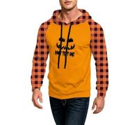 CHUNOTU - Sudadera con capucha de Halloween para hombre con texto en inglés "Don't Test One Letter", naranja, L