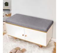 CHUNRONG Cojines a Medida 53 x 102 cm Suave, Lavable Cojín para Bancos de Jardín Exterior Funda Desmontable para Bancos de Jardín, Columpios, Terrazas, Gris Claro