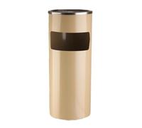 CHUNXVLI Bote de basura comercial redondo con cenicero, cubo de basura de pie duradero para entrada de ascensor para restaurante jardín (beige)