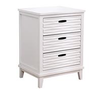 CHUNXVLI Mesa de té para sala de estar, moderna mesita de noche blanca con 3 cajones, mesita de noche de madera, organizador de armario para espacios pequeños, dormitorio para muebles de oficina en