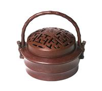 CHUNXVLI Quemador De Incienso Decoración Oficina Quemador De Incienso Portátil, Calentador Manos, Incensario Latón para Quemar, Conos Carbón, Palos