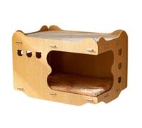 CHUNXVLI Rascador para Gatos Casa Rascadora For Gatos, Rascadores For Gatos De Interior, Casa De Madera For Gatos con Tabla For Rascar, Cama, Muebles For El Hogar para Gatos De Interior(A)