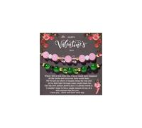 CHUOZI 2 pulseras malvadas para parejas, pulsera de bruja, mejores amigas, de cristal verde y rosa, ajustable, cuentas de piedras preciosas, Elphaba Galinda, regalos de amistad, regalos de San