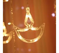 CHUOZI Diwali - Guirnalda de luces 12 Diya 138 LED, funciona con pilas, decoración de habitación india para ventana de pared