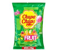 Chupa Chups Lollipops Fruit, Piruletas de Fruta, Manzana, Fresa, Naranja, Cerezas, 250 Unidades, 3 kg